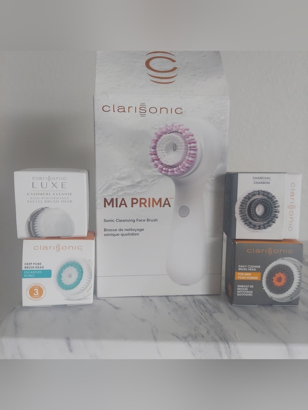 Clarisonic Mia Prima Sonic Cleansing Brush With 4 Brush Heads New